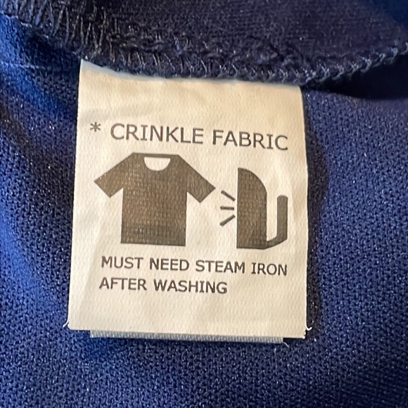 Woman Large Dress Onetheland Navy Blue Small Print Crochet Lace Straps & Decor - Picture 9 of 10